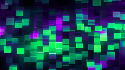 Neon Green and Digital Violet Pixelation Modern Pattern