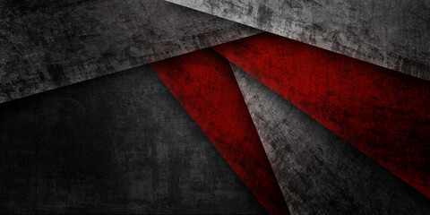 Abstract red and black triangle grunge material banner design