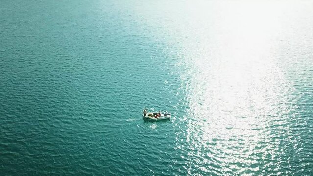 Flight over fisherboat