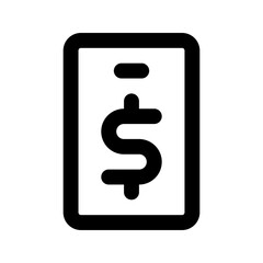 mobile banking line icon