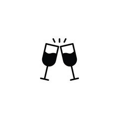 Champagne glass toast icon vector