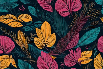 autumn leaves pattern and generated AI