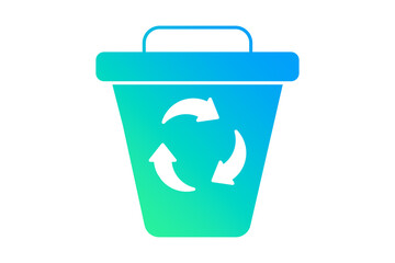 Color Recycle bin with recycle symbol icon isolated on white background. Trash can icon. Garbage bin sign. Recycle basket icon. Gradient random dynamic shapes.