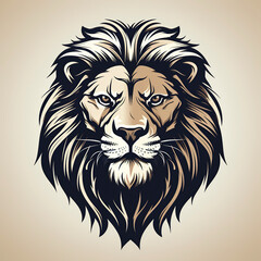 Obraz premium logo tattoo with a lion head on white background