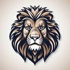 logo tattoo with a lion head on white background