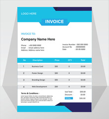 Fototapeta na wymiar Simple vector office Invoice design, template, Office Id Card Layout, Corporate Id card design template - vector, Employee Id Card for Your Business or Company Corporate Id card design template vector