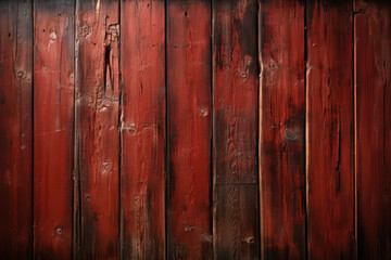 Aged Red Canvas: Vintage Wooden Wall with Artistic Flair - Generative AI