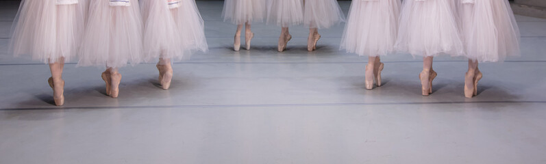 Fototapeta na wymiar Closeup of ballerinas dancing