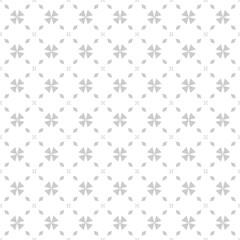 Abstract Seamless Floral Light Grey Pattern.