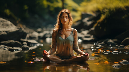 practicing yoga and mindfulness exercises until reaching nirvana