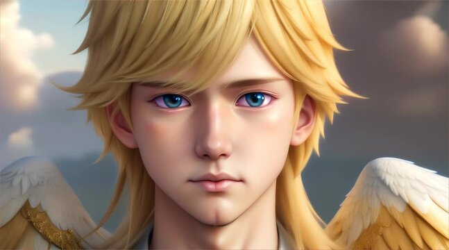 青い目の少年天使｜blue eyed boy angel Generative AI