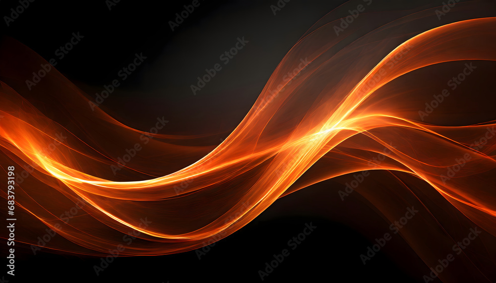 Wall mural energy flow fire abstract wallpaper on black background