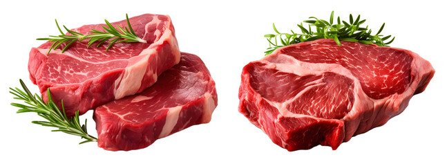 Meat chunk isolated on transparent background, png, Generative Ai
