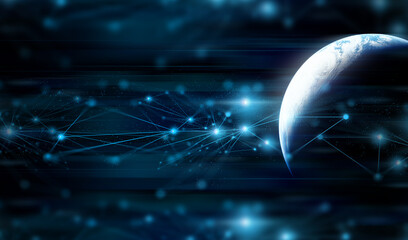 element of this images furnished by nasa, a global world with digital data internet and network ai