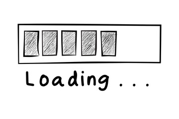 loading sign, simple vector hand draw sketch
