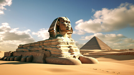 Fototapeta na wymiar The great sphinx of Giza unbroken
