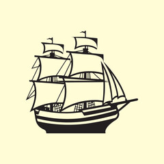 Ship Vector Images, silhouette of a ship