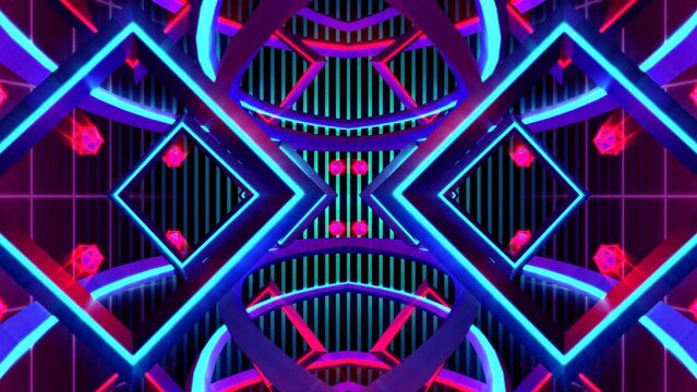 futuristic neon geometry VJ Loop