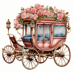 Victorian Vintage Clipart Coach Flower