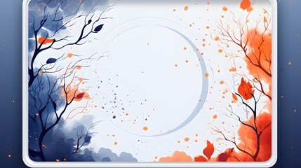 Abstract autumn watercolor background. Invitation and celebration card.