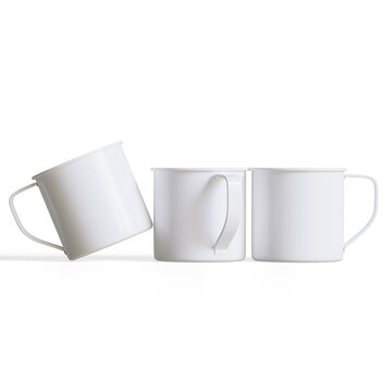 Mugs isolated on white background. Solid or white color Cup High resolution photo for mockup collection
