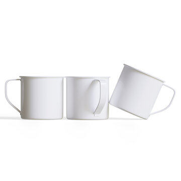 Mugs isolated on white background. Solid or white color Cup High resolution photo for mockup collection