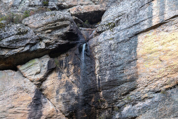 Chorla Falls at karst landscape of Castroviejo in Soria province, Spain