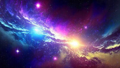 Naklejka premium カラフルな宇宙の背景素材