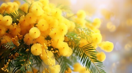 Bouquet of mimosa flowers