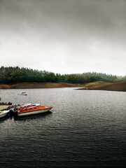 Fototapeta premium boat on the lake