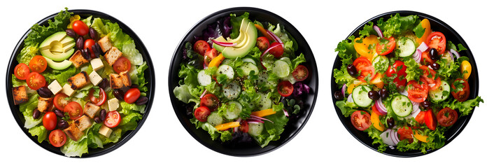 Diet salad, healthy food isolated on transparent background, png, Generative Ai