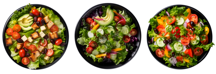 Diet salad, healthy food isolated on transparent background, png, Generative Ai