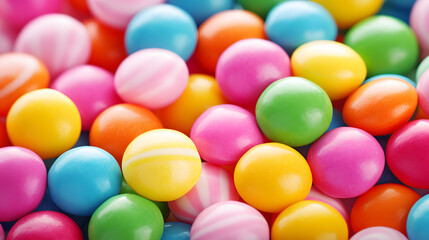 Fototapeta na wymiar Assorted Colorful Candy Background Close-Up
