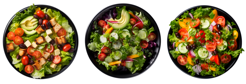 Diet salad, healthy food isolated on transparent background, png, Generative Ai