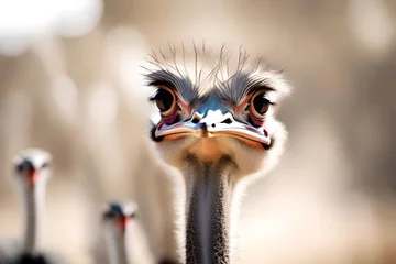 Rolgordijnen ostrich head close up © Naila