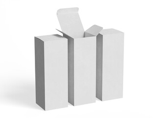 Box packaging white color and background cardboard paper with realistic texture