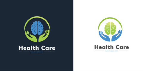 Vector gradient mental health care logo  - obrazy, fototapety, plakaty