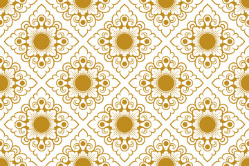Balinese ornament fabric pattern - royal vector decoration - motif mas-masan 9