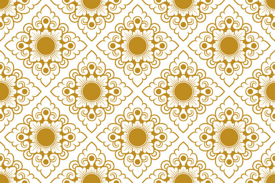 Balinese ornament fabric pattern - royal vector decoration - motif mas-masan 9