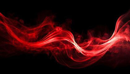 Red flame energy flow on black background abstract wallpaper