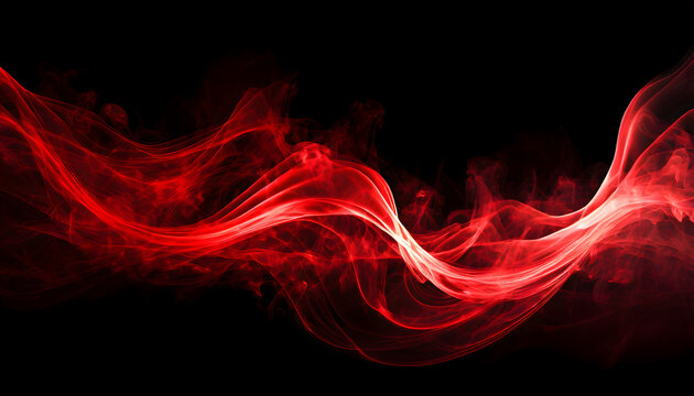 Red flame energy flow on black background abstract wallpaper