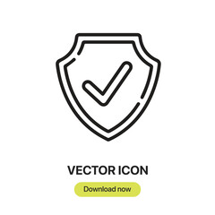 Shield icon vector. Linear-style sign for mobile concept and web design. Shield symbol illustration. Pixel vector graphics - Vector.	
