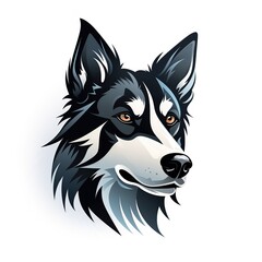 Naklejka premium minimalistic logo symbol with a dog face on white background