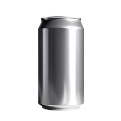 Mockup de latinha de metal vazia. Uma Lata de alumínio alta isolado visto de perto em fundo branco ou em fundo transparente.