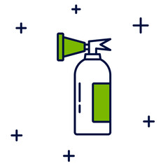 Filled outline Fire extinguisher icon isolated on white background. Vector