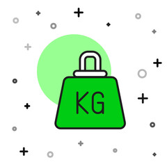 Filled outline Weight icon isolated on white background. Kilogram weight block for weight lifting and scale. Mass symbol. Vector