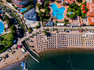 Aerial view of a mediterranean beach on Turkish riviera