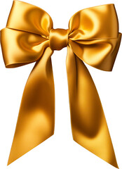 Gold bow, on a transparent background