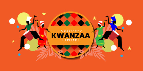 Kwanzaa day, Traditional african american ethnic holiday design concept, vector illustration. 