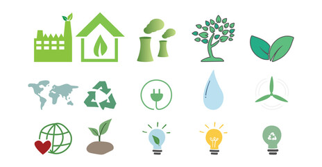 eco green isolated set - eps 10
